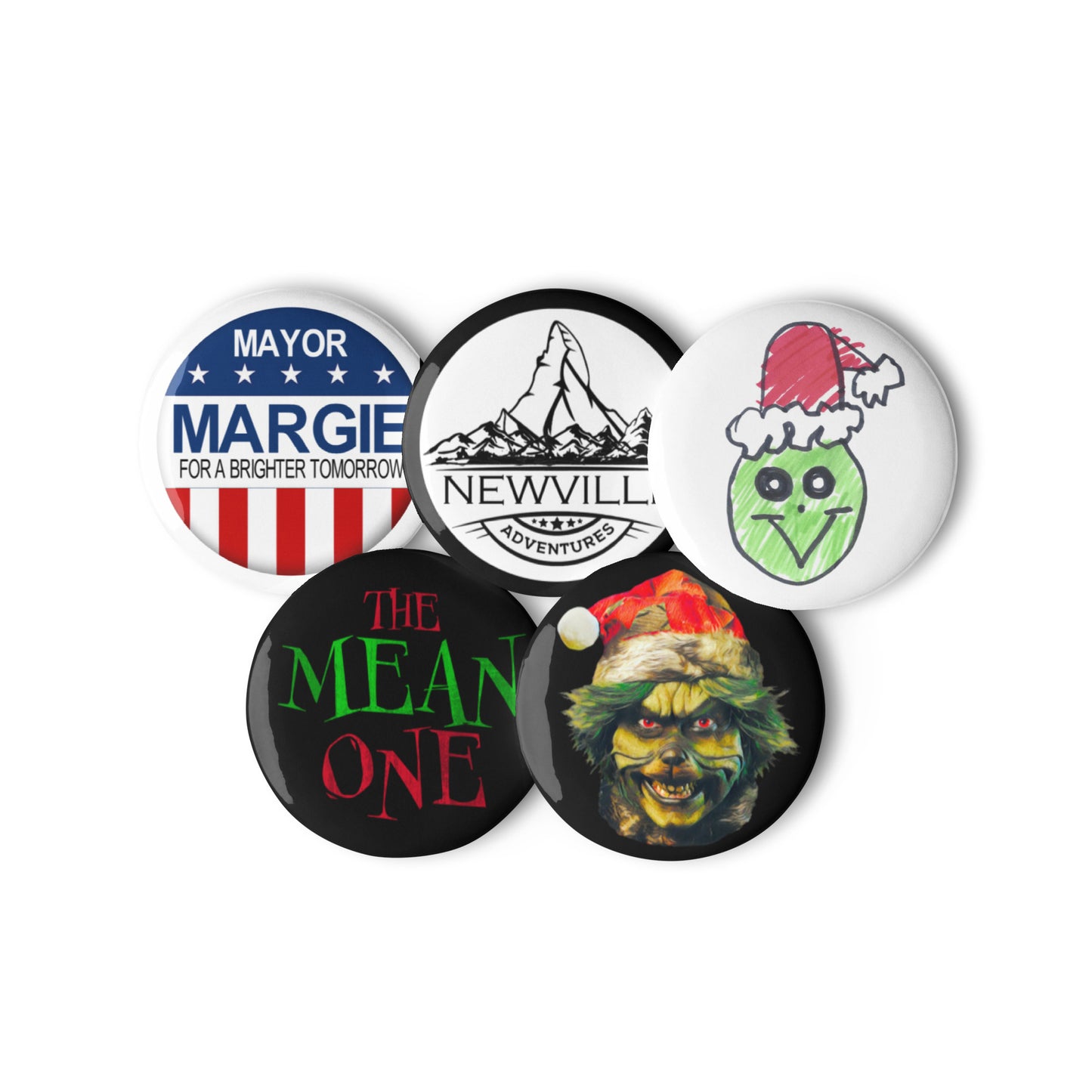 The Mean One Buttons - 5 Pack