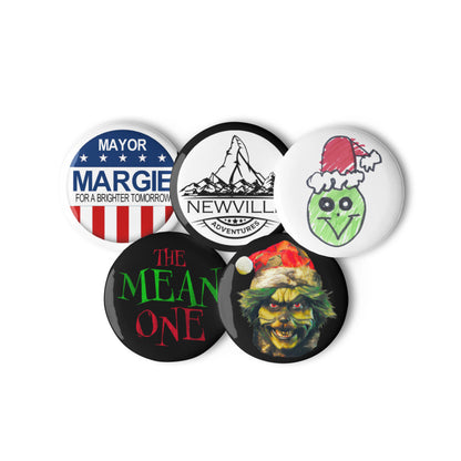 The Mean One Buttons - 5 Pack