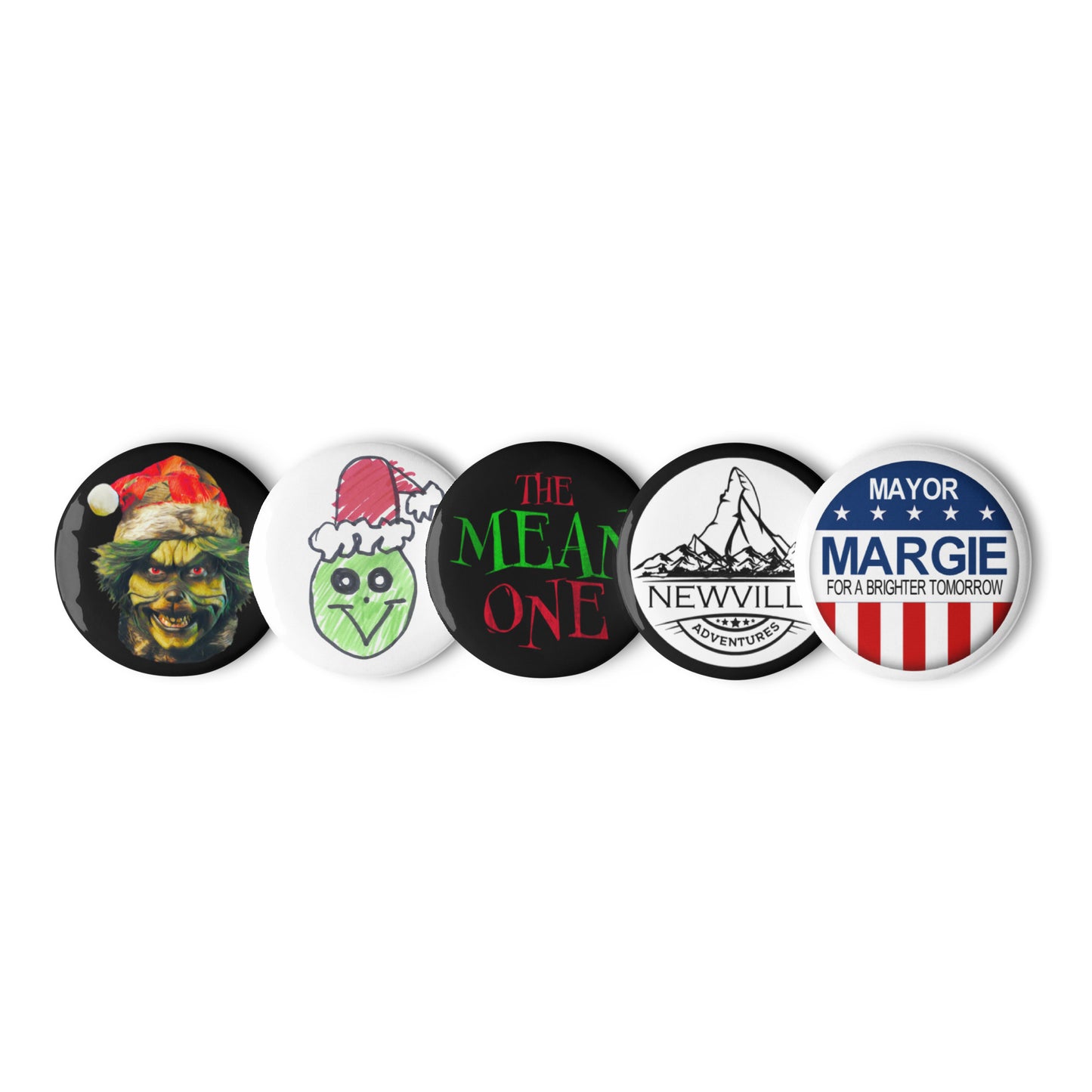 The Mean One Buttons - 5 Pack